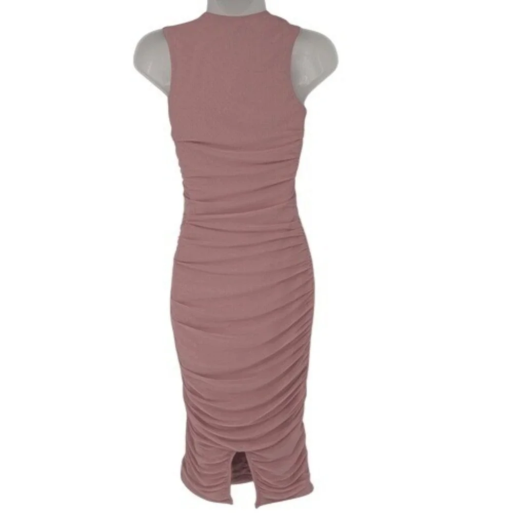 Oh Polly Mauve Ruched Mesh‎ Bodycon Dress 4